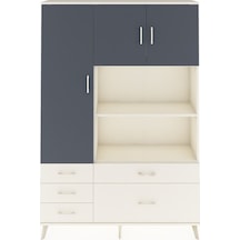 Arges Dolap 7 Raflı 5 Çekmeceli 3 Kapaklı 132x30x195 Aytaşı-antrasit/aytaşı Antrasıt/aytası