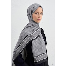 Armine İpek Tensel Monogram Şal 1 Siyah-Gri