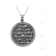 Gümüş Yuvarlak Kıtmir Duası Kolye (551161690)