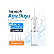 Seyoni Taşınabilir Ağız Duşu, 230 Ml Su Hazneli, Şarjlı, Diş Ve Ağız Temizleme Cihazı, 4 Başlıklı