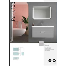 Evros Paris 100 cm Banyo Dolabı Beyaz