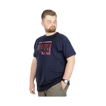 Mode Xl Büyük Beden T-Shirt Bisiklet Yaka Bridge 22167 Lacivert 001