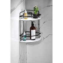 Sas Haus Yapışkanlı Paslanmaz Kristal Raf Banyo Düzenleyici Şampuanlık Sb5 Beyaz