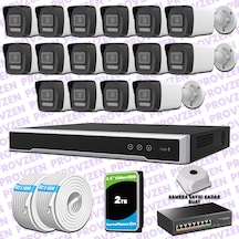 Provzen Hikvision 16 Ip 4mp Hibrit Colorvu Güvenlik Kamerası Seti Olay Anında Bildirim