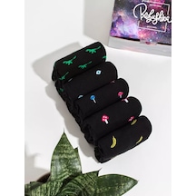 Babushka Basılı Siyah Çoraplar Kutuda 111157385 Siyah