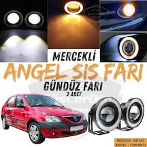Dacia Logan Uyumlu Üniversal Mercekli Angel Sis Farı Metal Su Geçirmez 76 Mm Turuncu Halkalı Gündüz Farı Angel Eyes 2 Adet 00 Şüscaroto Aksesuar