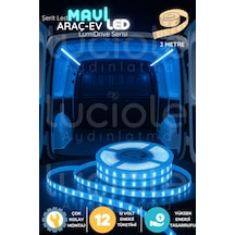 Lumidrive 2m Mavi Araç Led Şerit 12v, 120 Led, 2835 Smd, Kesilebilir, Yapışkanlı