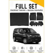Toyota Proace City 2022 Model Seperatörlü Birebir Uyumlu Bagaj Havuzu+paspas Seti