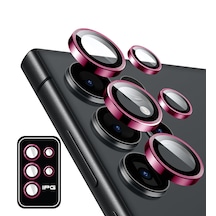 Galaxy Uyumlu S25 Ultra Ipg Kamera Lens Koruyucu Alüminyum - Koyu Pembe