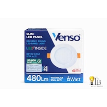 Venso Slim Led Panel 6w Yuvarlak Sıva Altı Beyaz Kasa Beyaz Işık Beyaz