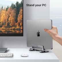 Dikey Bilgisayar Standı, Çift Yuvalı Ayarlanabilir Alüminyum Laptop Standı, Macbook Air/pro, Windows Dizüstü Bilgisayarlar, 13-17 İnç Laptoplar İle Uyumlu Masaüstü Tutucu 20471