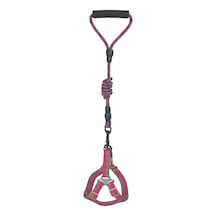 Köpek Göğüs Tasma Seti Dalga Desenli 2 Cm 40-58 Cm Mor-pembe Pembe
