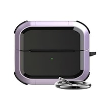 Galaxy Buds 3 Pro, Buds 3 Ve Buds 3 Fe İle Uyumlu Darbelere Karşı Ultra Güçlü Çift Renkli Sert Kenarlı Mat Silikon Kılıf Lila, Galaxy Buds 3 Pro/3/3 Fe