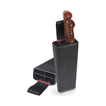 Plastik Bıçak Kütüğü 4 Lü Kasap Kütük Kurban Kütüklük 22x9x5cm Siyah