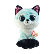 Ty Beanie Boos Mavi Şevron Desenli Peluş Tilki Atlas 17 Cm