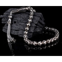 Tesbihsepetim Zirkon Taş İşlemeli Tamamı 925 Ayar Gümüş Tesbih