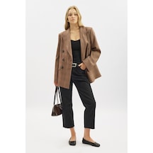 Manuka Kruvaze Ekose Blazer Ceket Bordo Aw25ckt00017-26 Bordo