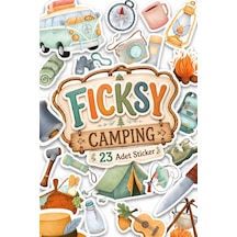 Kamp, Macera, Doğa, Yürüyüş Ve Seyahat Temalı Sticker Seti - 23 Adet Etiket Çıkartma Diğer