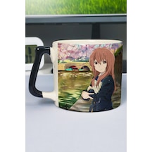 Koe No Katachi Anime Baskılı Seramik Lüks Kupa 1 Adet Özel Siyah Kulp Dalga Kulp V4d Çok Renkli