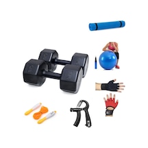 Ps Spor 10 Kg Dambıl X 2 Adet 20 Kg + 5 Çeşit Plastes Ve Egzersiz Seti