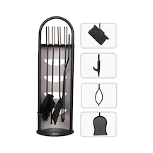 Somıneco 5 Li Lüx İthal İnox Standlı Şömine-soba Maşa Takımı Aksesuar Set 024 Sku: Mırstk68233fd97f