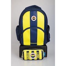 Yeni Sezon Lisanslı Fenerbahçe Çubuklu Okul Çantası Ve Kalem Çantası Seti Açık Gri