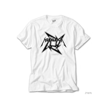 Metallica Blade Logo Beyaz Tişört Beyaz