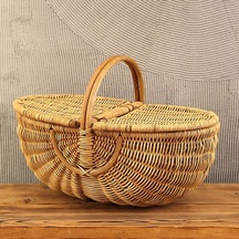 Diğer Bohem Large Boy Piknik Sepeti, Brunch Sepeti, Dekoratif Sepet, Iskandinav, Modern, Rattan Diğer