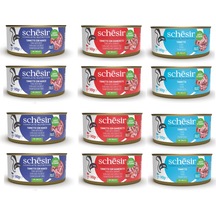 Schesir 3 Çeşit Karma Tam Ve Dengeli Kedi Konserve Jöleli 140 Gr. X 12 Adet