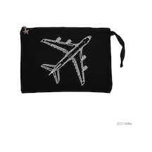 Zepplin Giyim Airbus A380 Top Siyah Clutch Astarlı Cüzdan / El Çantası