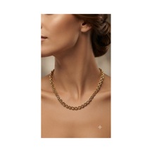 Xuping Rose Gold Renginde Birbirine Geçmeli Zincir Model Kadın Kolye Altın