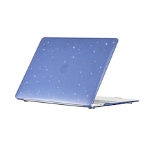 Apple MacBook Uyumlu Pro 14.2 Inç 2025 A3434 M5 Işlemçi Parlak Simli Hardcase Kapak Simli Mavi