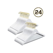 Hausgarten 24 Adet Beyaz Gold Kancalı Plastik Elbise Askı Çok Renkli