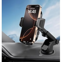 Otomatik Klipsli Araba Telefon Tutucu Cam Ve Torpido İçin Yüksek Kalite Yapışkan, Ayarlanabilir Yükseklik Ve Yakınlık Ergonomik Tasarım