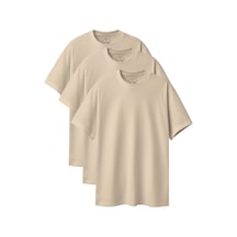 Velvoria Unisex Oversize Basic 3'lü Bej Renk T-shirt Çok Renkli18 Velvoria Unisex Oversize Basic 3'lü Bej Renk T-shirt Çok Renkli18