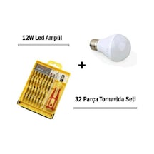12w Led Ampul + 32 Parça Tornavida Seti