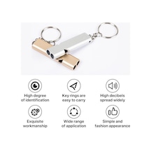 Altın Acil Durum Düdükleri Güvenlik Survival Düdükleri Yüksek Perdeli Çift Tüpler Açık Kamp Yürüyüş Botla Avcılık Balıkçılık İçin Metal Düdük 2pcs Altın