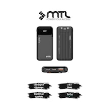 10000 Mah 22.5w Süper Hızlı Şarj Dahili Kablolu Dijital Led Göstergeli Pd Ve Qc 3.0 Powerbank Mt4310 Siyah