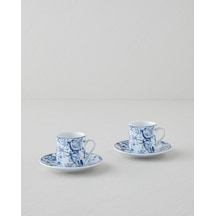 English Home Liana Porselen 4 Parça 2 Kişilik Kahve Fincan Takımı 80 Ml Lacivert-beyaz Lacivert-beyaz