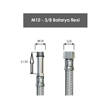 Batarya Bağlantı Hortumu Flexi Uzun Pimli 8 Cm M10 3/8 50 Cm Diğer