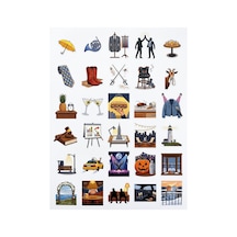 30 Adet How I Met Your Mother Temalı Sticker Seti - Laptop Defter Telefon İçin Çok Renkli