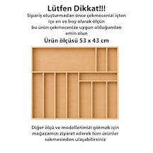 53 X 43 Cm Ahşap Kaşıklık Çekmece İçi Organizer Doğal Ahşap Mutfak Düzenleyici