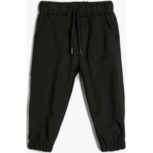 Koton Jogger Pantolon Beli Bağlamalı Cepli Siyah 4smb40002tw 4SMB40002TW999 Siyah