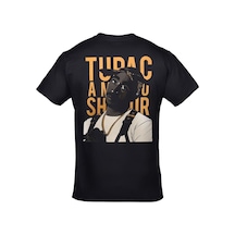 Kalic Studio 2pac Tupac Shakur Ön Arka Baskılı Unisex Siyah Siyahorj357