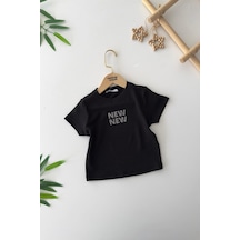 Miniğimin Cicileri New Taş İşlemeli Kız Çocuk Esnek Crop - Siyah