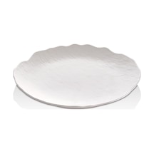 6 Adet Melamin Tatlı Tabağı Servis Tabağı - Bulaşık Makinesinde Yıkanabilir Mat Beyaz 18 Cm