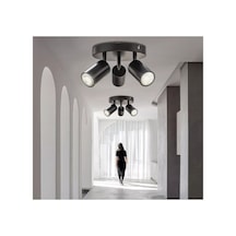 Modern Üçlü Metal Led Spot Günışığı Ampullü Hareketli Avize Siyah