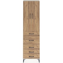 Arges Dolap 2 Raflı 5 Çekmeceli 2 Kapaklı 60x30x221 Aytaşı-çam Aytaşı