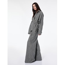Koton Koton X Şahika Ercümen - Flanel Kumaş Loose Fit Cepli Kışlık Palazzo Pantolon Antrasit 6wak40110ew Antrasit