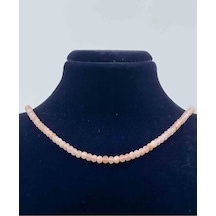 Güneş Taşı Doğal Taş Kolye Faset Kesim 3 4 Mm Pembe